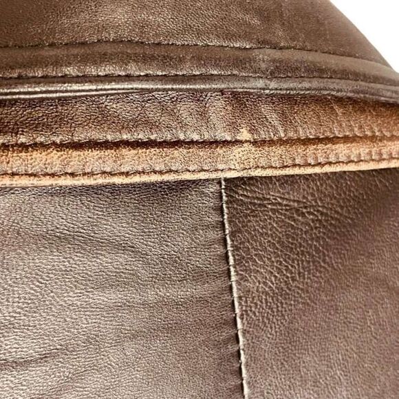 Boston Outfitters | Brn Genuine Leather Quilted Lined Bomber Jacket Size L | EUC - Picture 16 of 16
